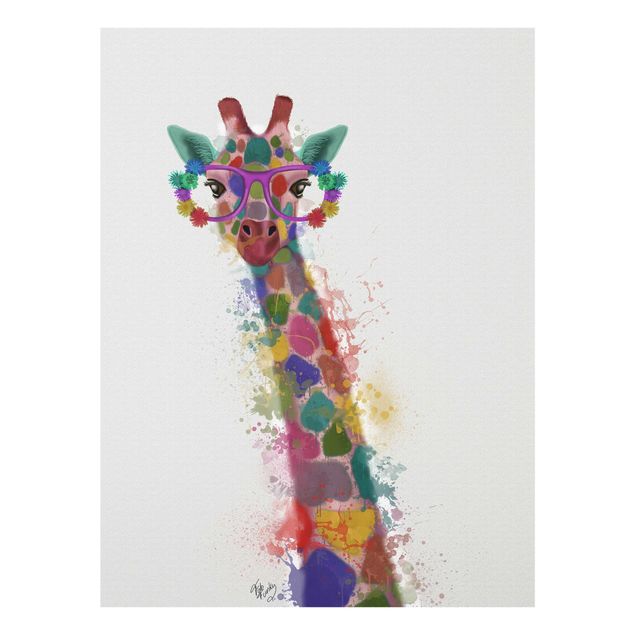 Cuadros de animales Rainbow Splash Giraffe