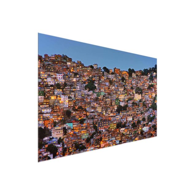 Cuadros de ciudades Rio De Janeiro Favela Sunset
