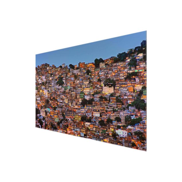 Cuadros en tonos beige y marrón Rio De Janeiro Favela Sunset