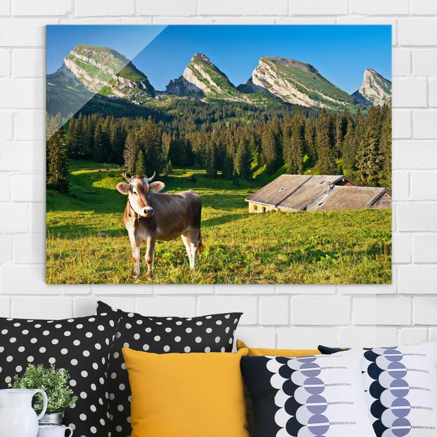 Cuadros de Suiza Swiss Alpine Meadow With Cow