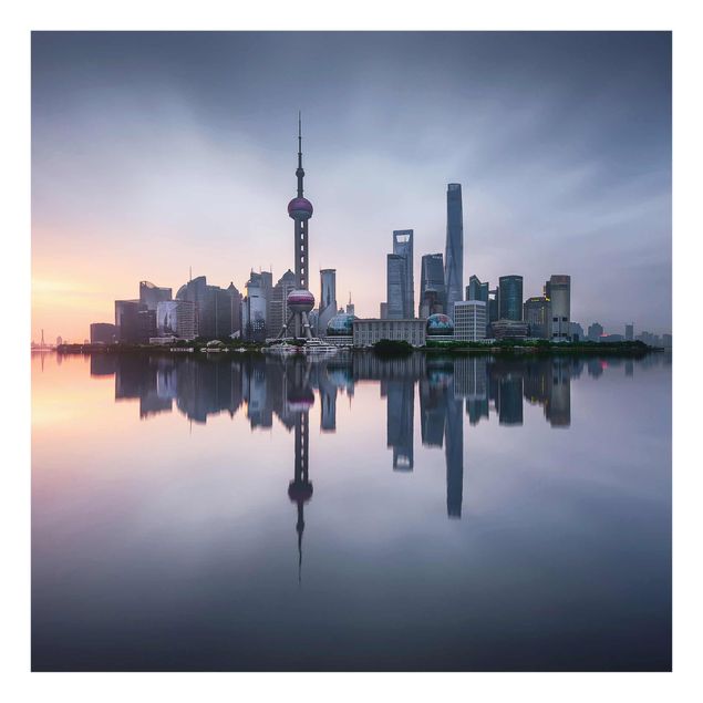 Cuadros azules Shanghai Skyline Morning Mood
