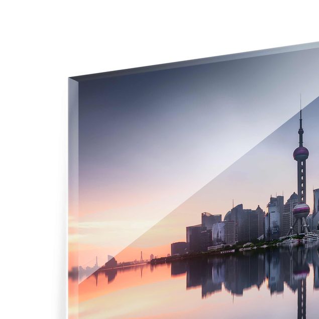 Tableros magnéticos de vidrio Shanghai Skyline Morning Mood