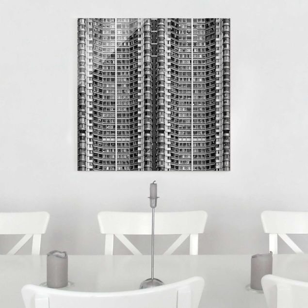 Cuadros de cristal blanco y negro Skyscraper
