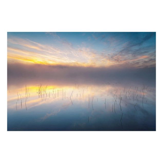 Cuadros paisajes naturaleza Sunrise Swedish Lake