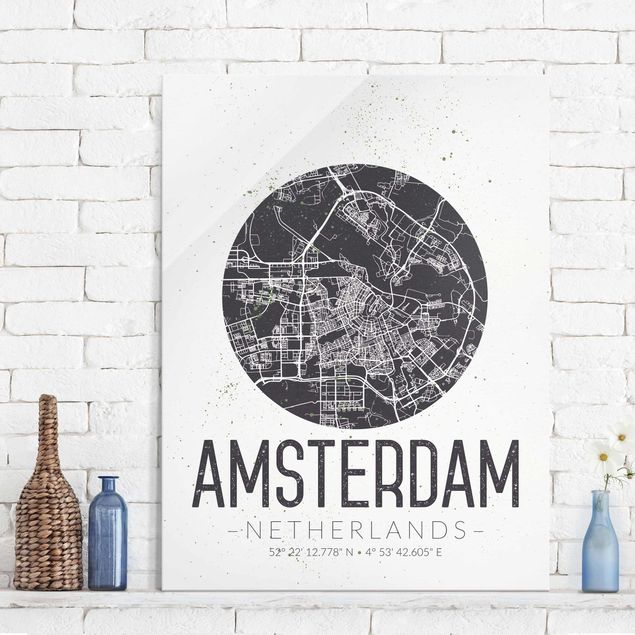 Decoración de cocinas Amsterdam City Map - Retro