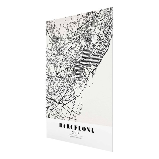 Cuadros modernos Barcelona City Map - Classic