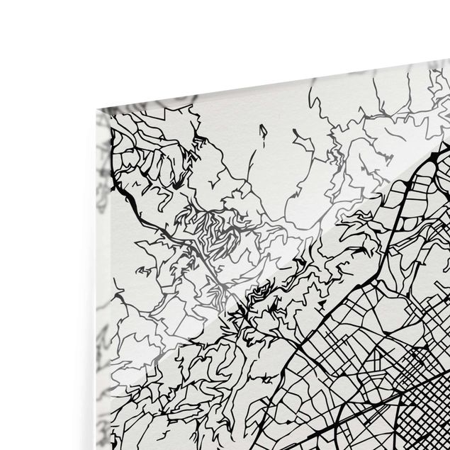 Tableros magnéticos de vidrio Barcelona City Map - Classic