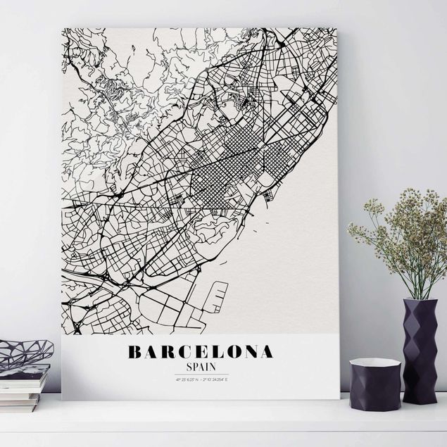 Decoración en la cocina Barcelona City Map - Classic
