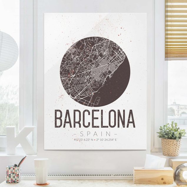 Decoración de cocinas Barcelona City Map - Retro