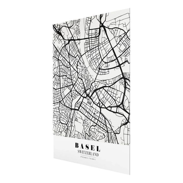 Cuadros decorativos Basel City Map - Classic