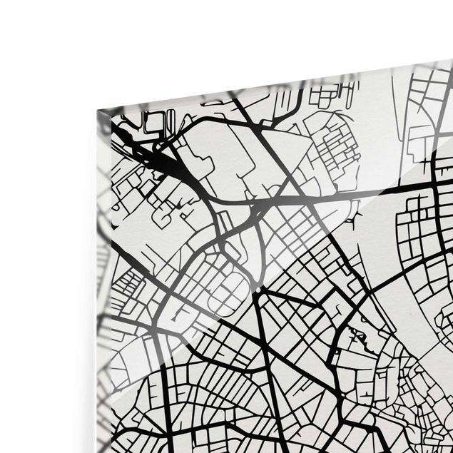 Tableros magnéticos de vidrio Basel City Map - Classic