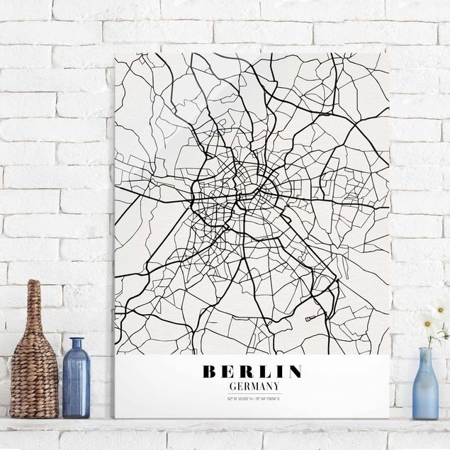 Cuadros de cristal Berlín Berlin City Map - Classic