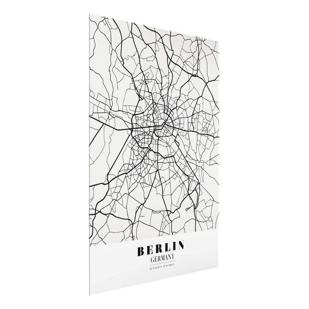 Cuadros de cristal mapamundi Berlin City Map - Classic