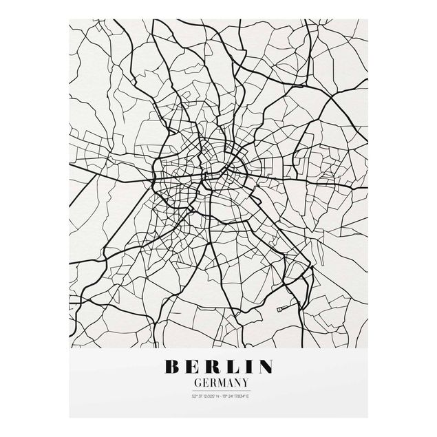 Cuadros de cristal frases Berlin City Map - Classic