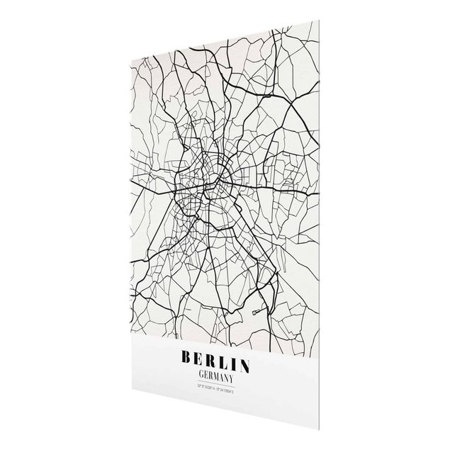 Cuadros en blanco y negro Berlin City Map - Classic