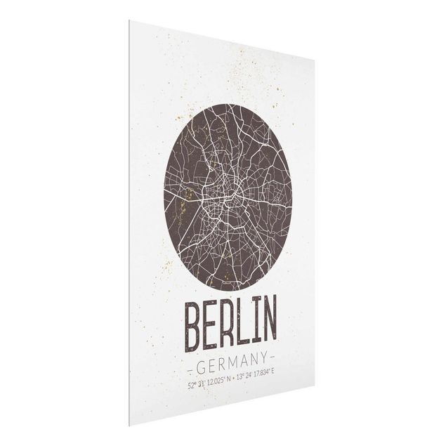 Cuadros de cristal mapamundi City Map Berlin - Retro