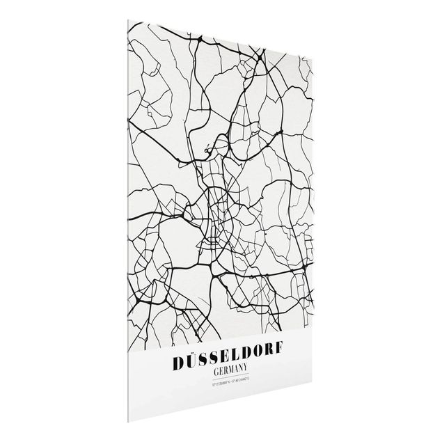 Cuadros de cristal frases Dusseldorf City Map - Classic