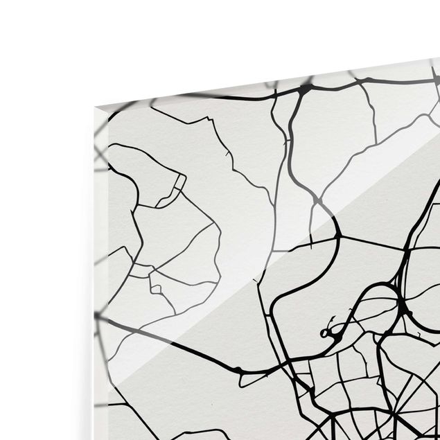 Tableros magnéticos de vidrio Dusseldorf City Map - Classic