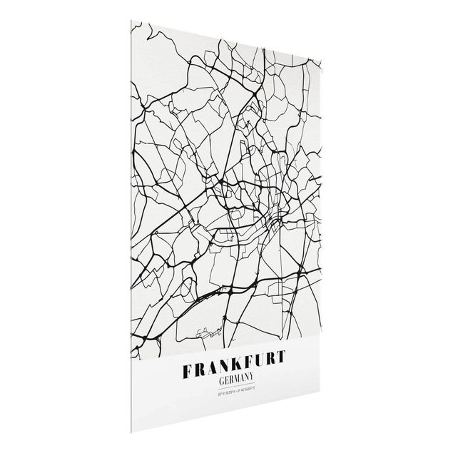 Cuadros de cristal frases Frankfurt City City Map - Classical