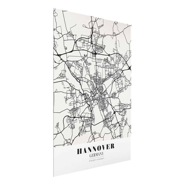 Cuadros de cristal frases Hannover City Map - Classic