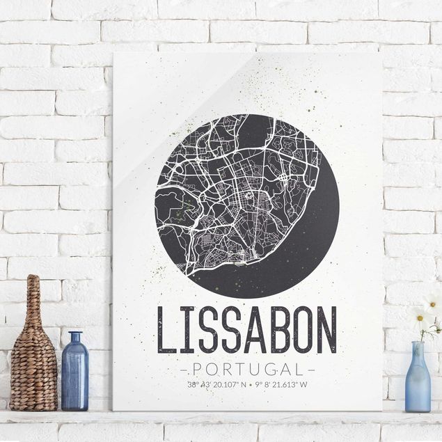 Decoración en la cocina Lisbon City Map - Retro
