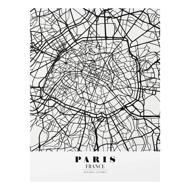 Cuadros de cristal mapamundi Paris City Map - Classic