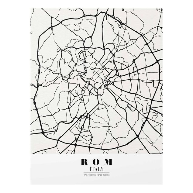 Cuadros en blanco y negro Rome City Map - Classical