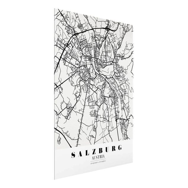 Cuadros de cristal frases Salzburg City Map - Classic