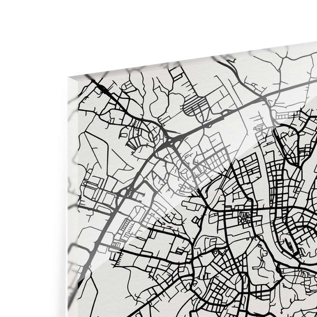 Tableros magnéticos de vidrio Salzburg City Map - Classic
