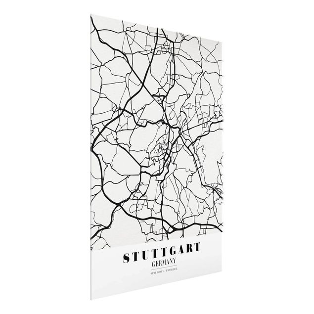 Cuadros de cristal frases Stuttgart City Map - Classic