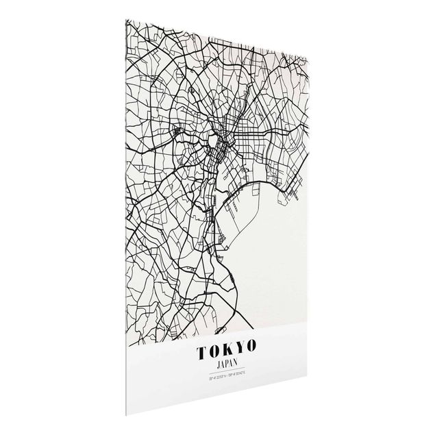 Cuadros de cristal mapamundi Tokyo City Map - Classic