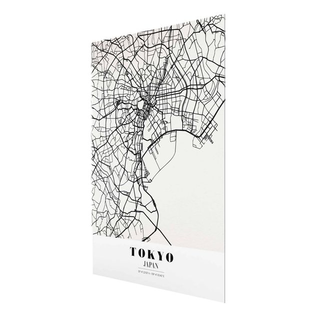 Cuadros en blanco y negro Tokyo City Map - Classic