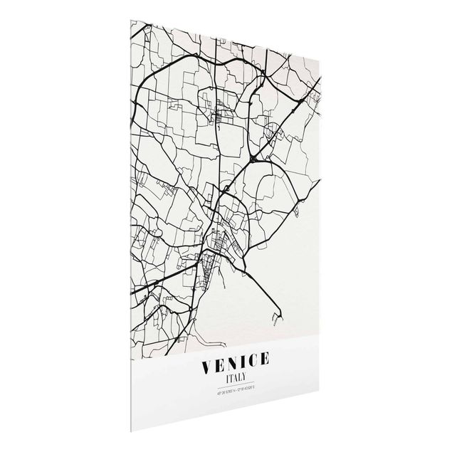 Cuadros de cristal frases Venice City Map - Classic