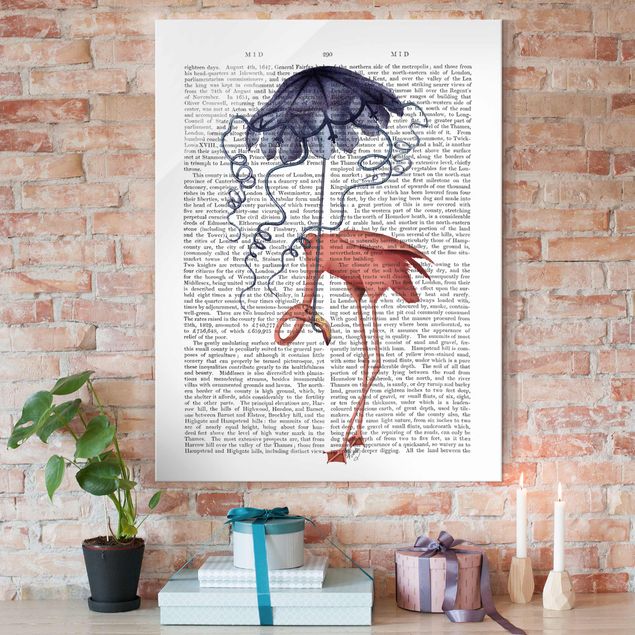 Decoración en la cocina Animal Reading - Flamingo With Umbrella