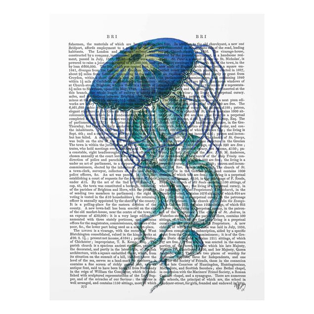 Cuadros azules Animal Reading - Jellyfish