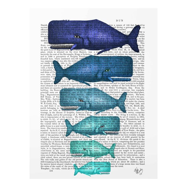 Cuadros azules Animal Reading - Whale Family