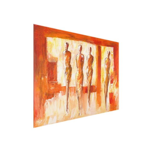 Cuadros abstractos modernos Petra Schüßler - Four Figures In Orange