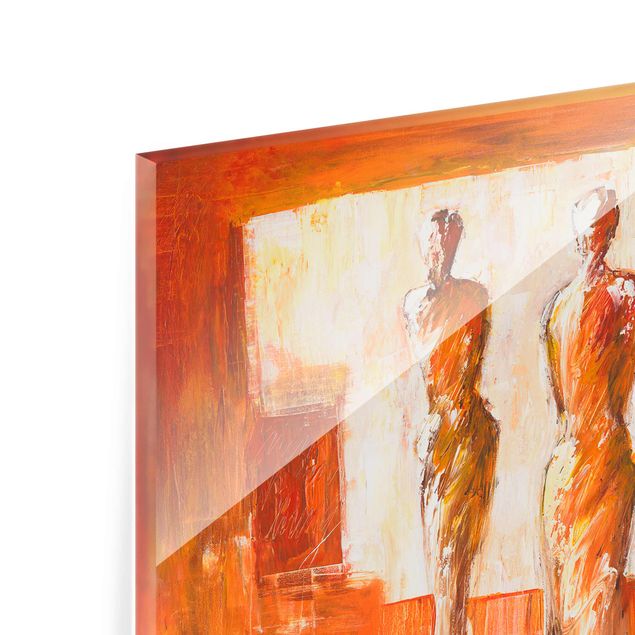 Tableros magnéticos de vidrio Petra Schüßler - Four Figures In Orange