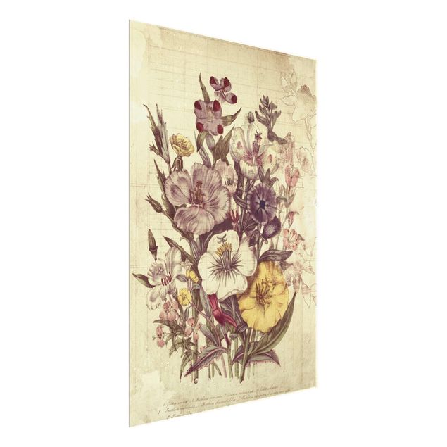 Cuadros de flores modernos Vintage Letter Bouquet