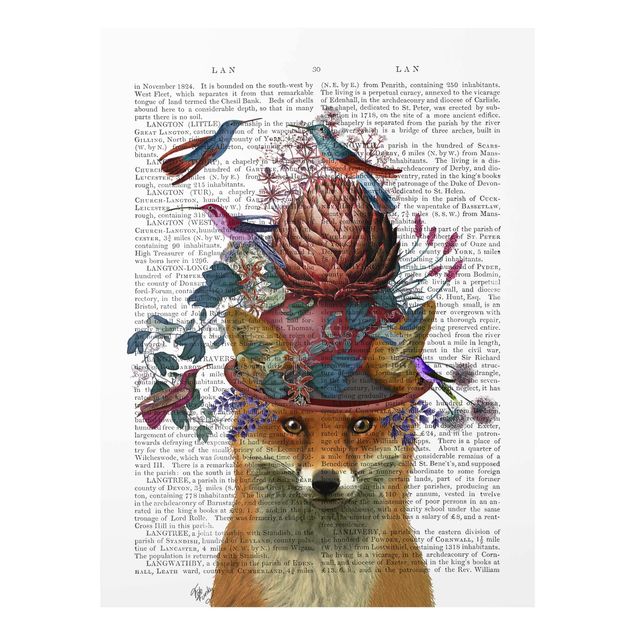 Cuadros multicolores Fowler - Fox With Artichoke