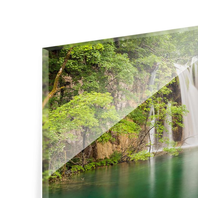 Cuadros tonos verdes Waterfall Plitvice Lakes