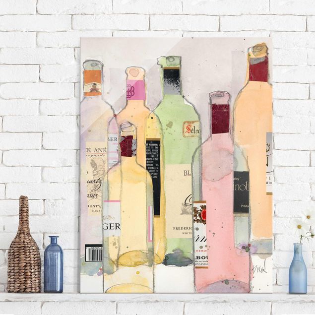 Cuadros decorativos modernos Wine Bottles In Watercolour I