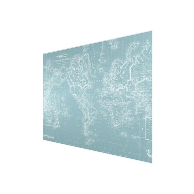 Cuadros decorativos World Map In Ice Blue
