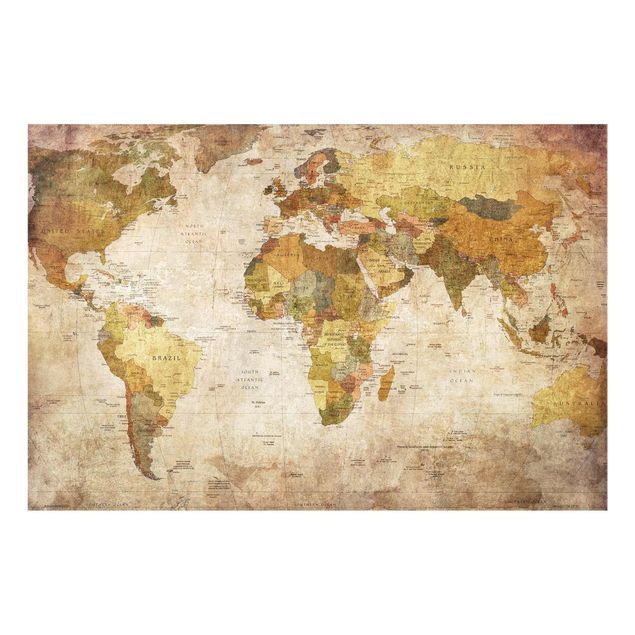 Cuadro verde World map