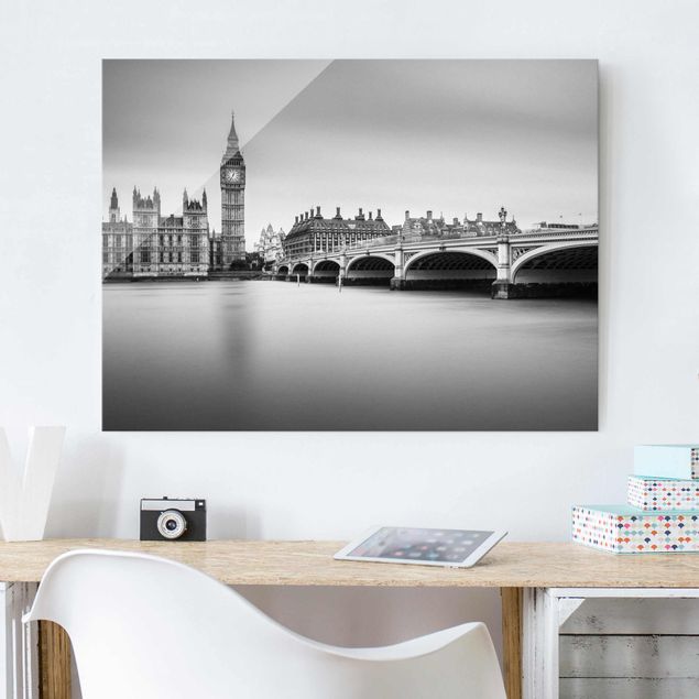 Cuadros de cristal Londres Westminster Bridge And Big Ben