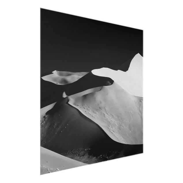 Cuadros de cristal blanco y negro Desert - Abstract Dunes