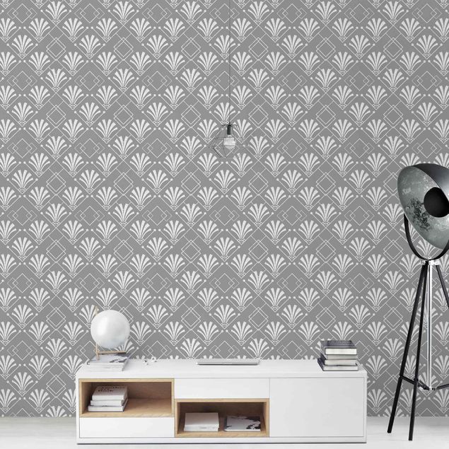 Papel pintado salón moderno Glitter Look With Art Deko On Grey Backdrop