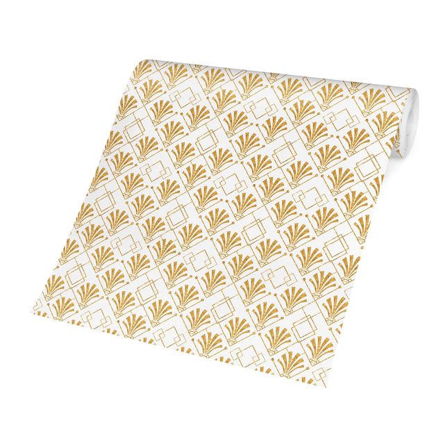 Papel pintado moderno Glitter Optic With Art Deco Pattern In Gold