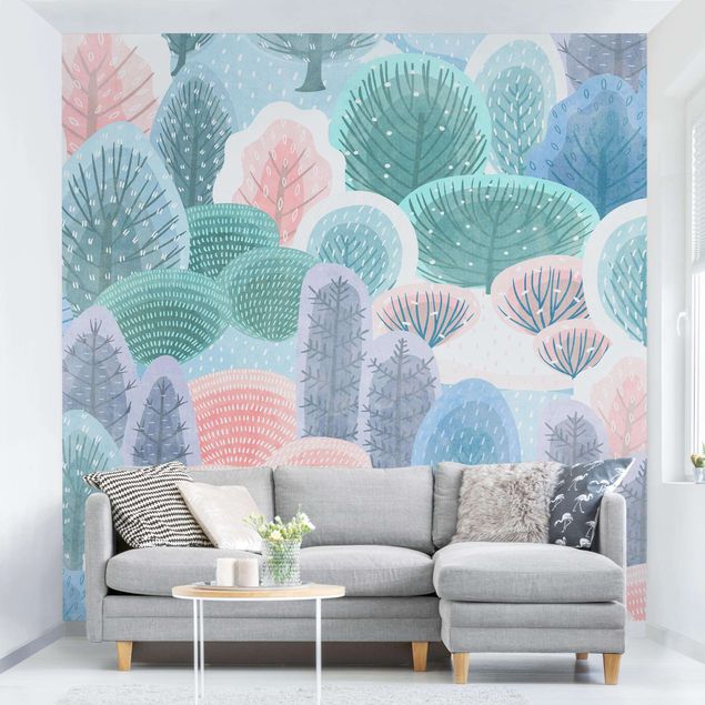 Papel pintado floral happy Forest In Pastel