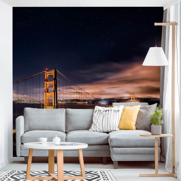 Papel pintado salón moderno Golden Gate To Stars